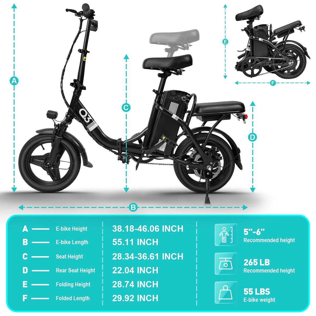 Bycyla Electric Bike for Adults,500W Brushless Motor Ebike with 12Ah Removable Battery,Multi-Shock Absorption,Commuter Electric Bicycle