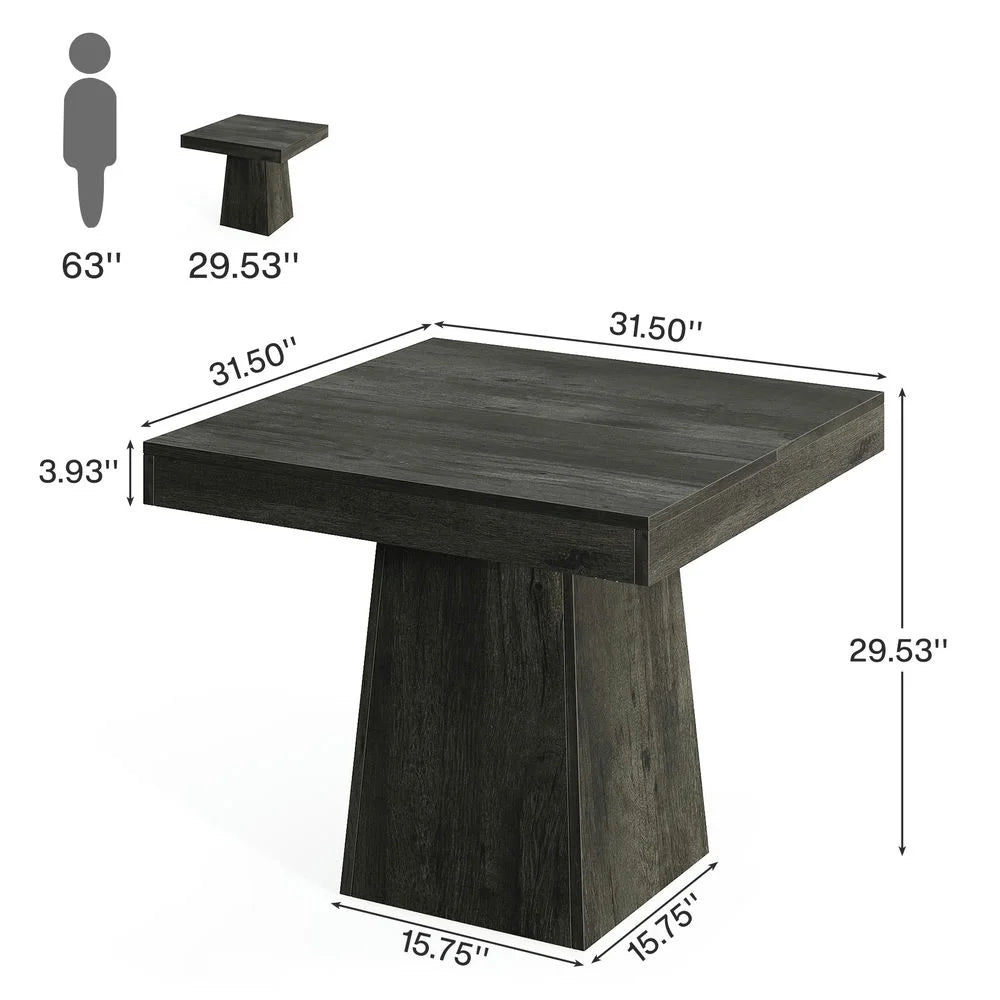 Topcobe 31.5" Dining Table, Square Farmhouse Kitchen Table Dinner Table, Modern Kitchen Table, Dining Room Furniture