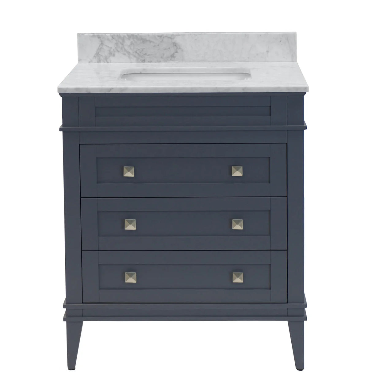 Eleanor 30" Bathroom Vanity with White Cabinet and Carrara Marble Top