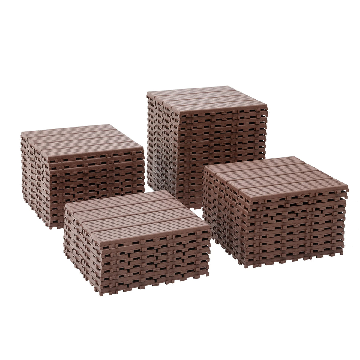44PCS Plastic Interlocking Deck Tiles,Patio Deck Tiles,12"x12" Square Waterproof Outdoor