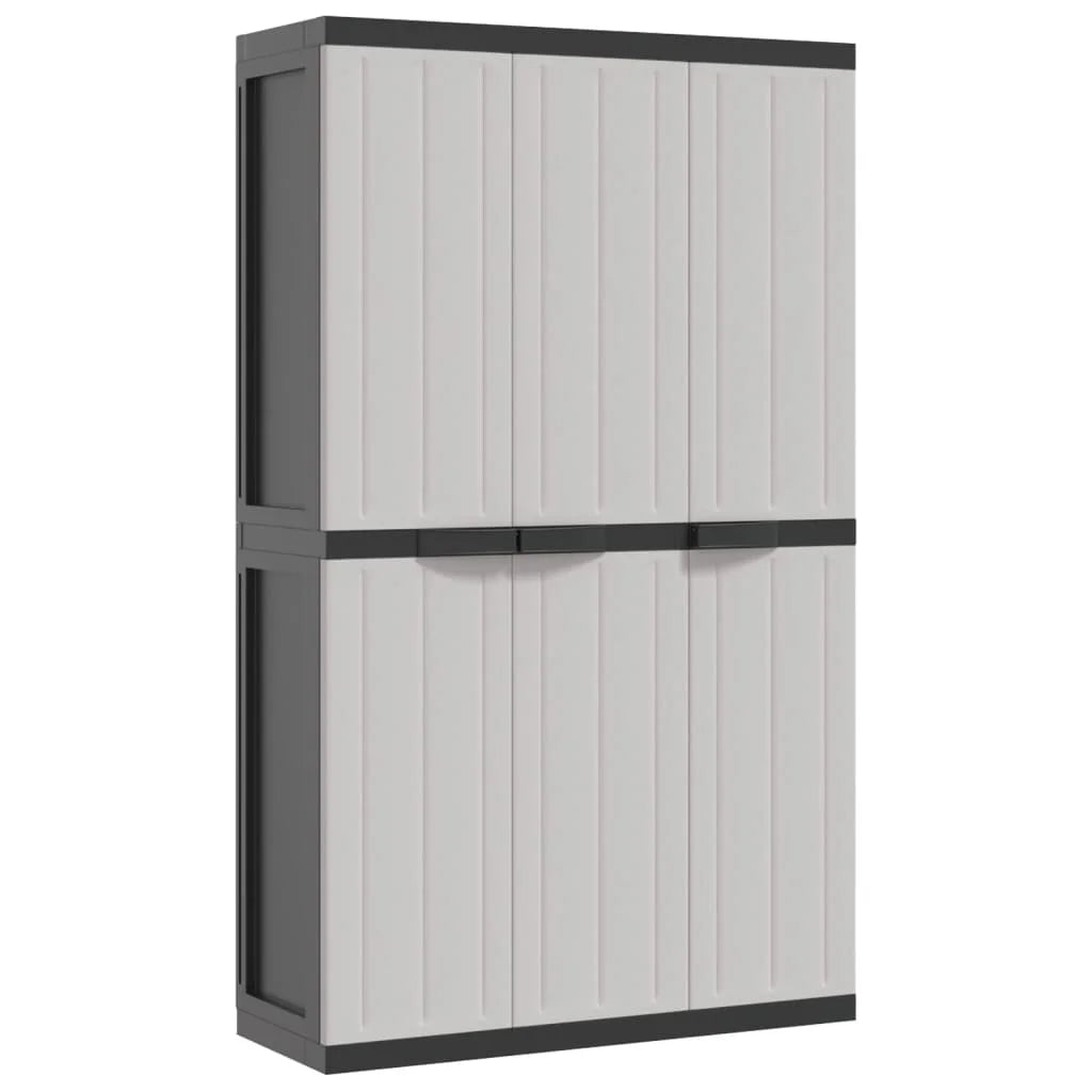 vidaXL Outdoor Storage Cabinet Black 25.6"x14.6"x33.5" PP
