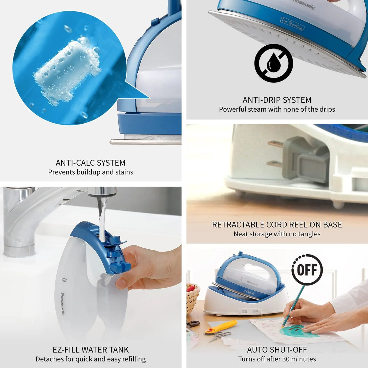 Panasonic QL1000 Cordless 360 Freestyle Dry and Steam Iron