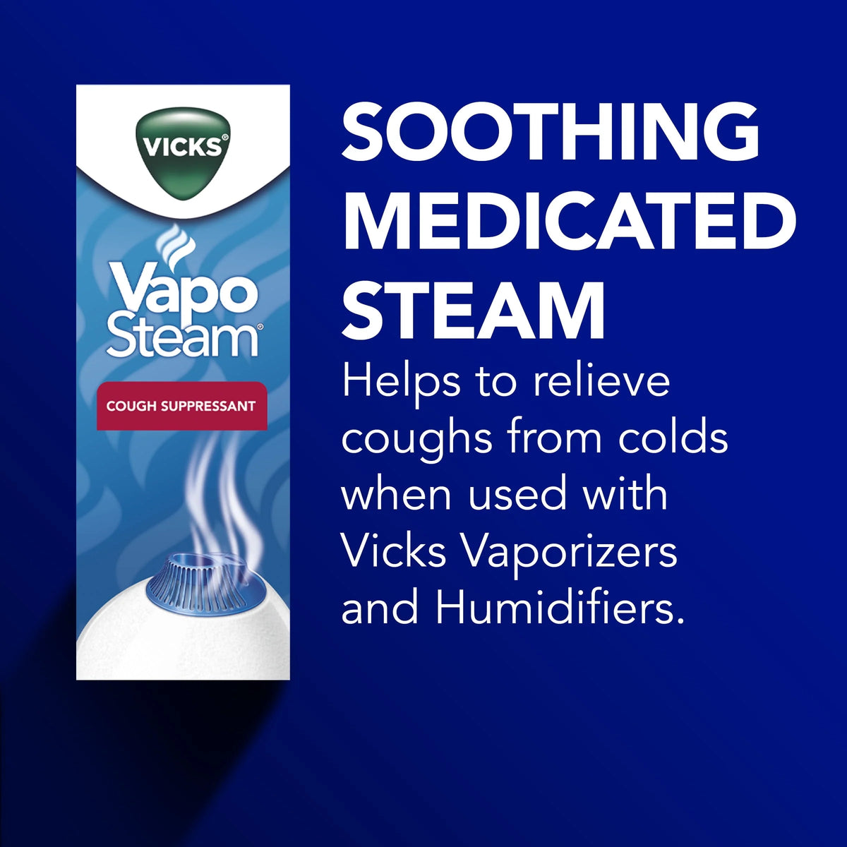 Vicks Warm Steam Vaporizer Humidifier, 600 sq ft, White, V150RYUPC