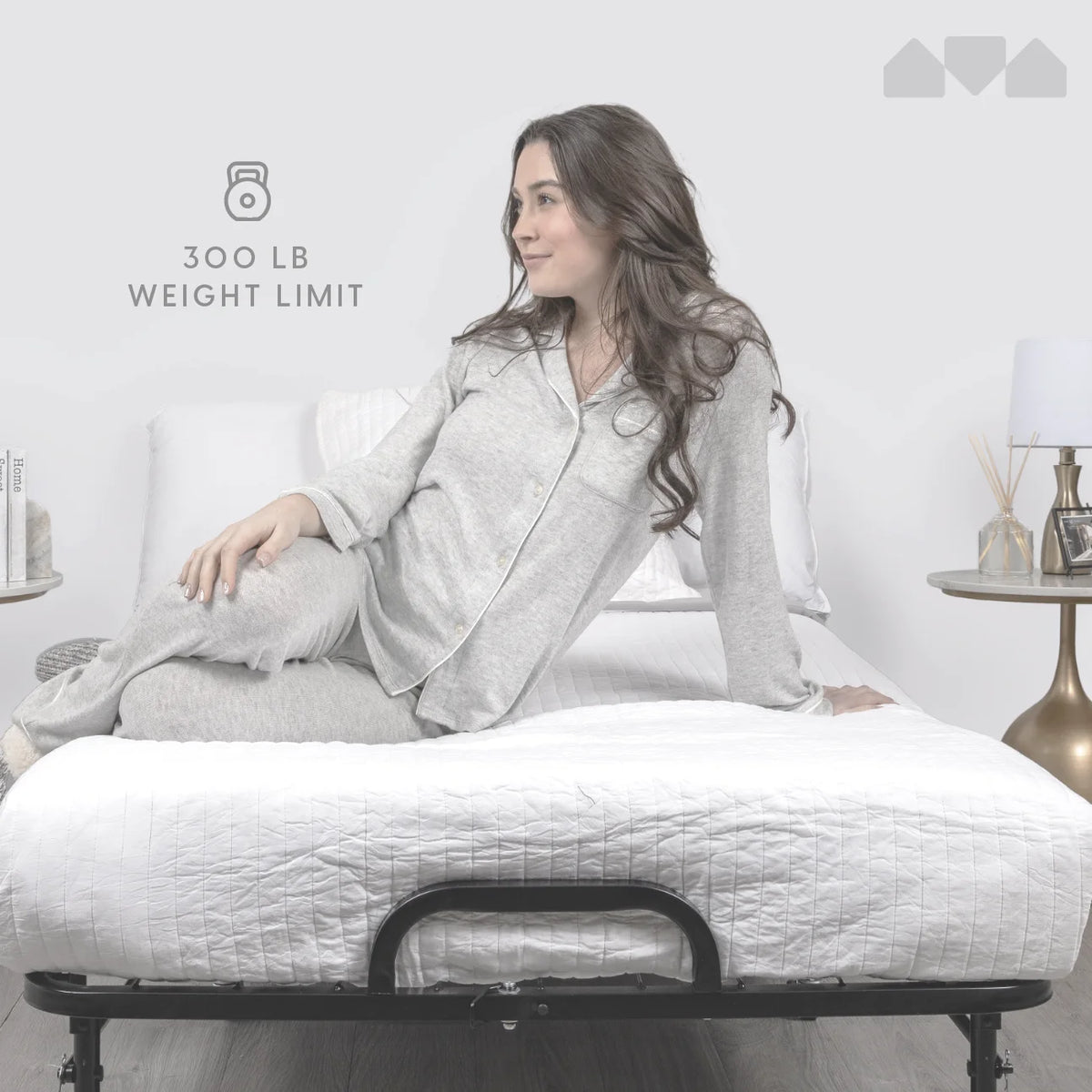 Milliard Diplomat Adjustable Size Modern Folding Bed with Memory Foam Mattress