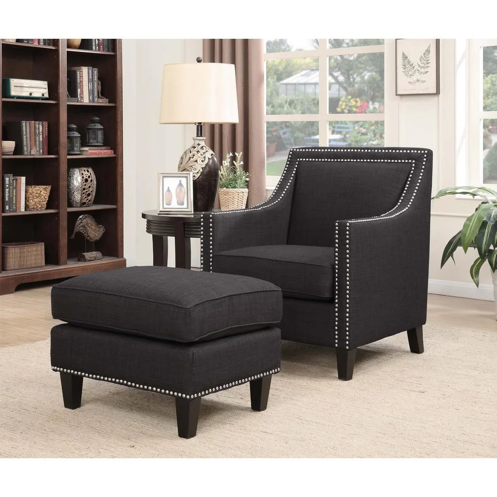 Picket House Emery Ottoman Heirloom Charcoal
