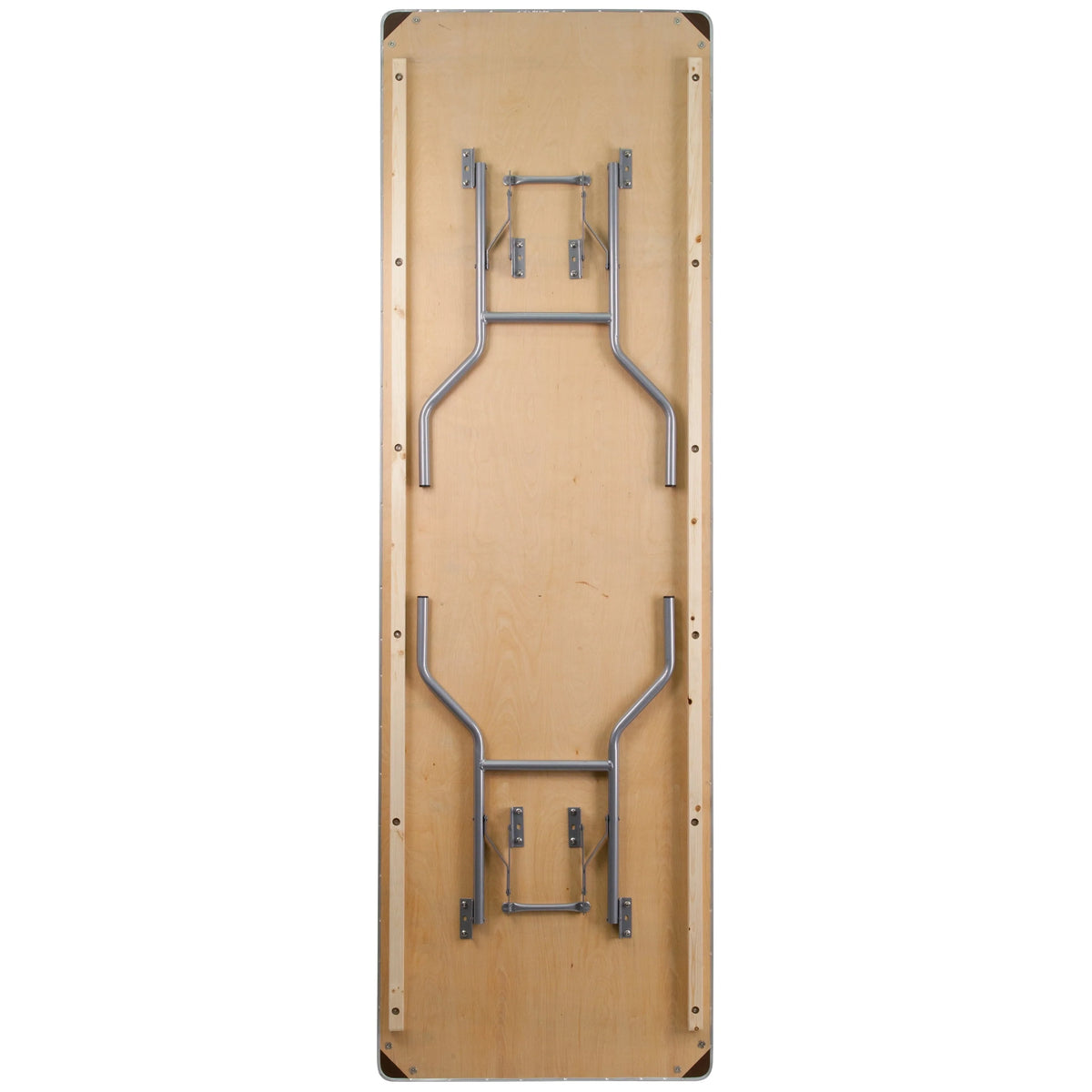 Flash Furniture 8-Foot Rectangular HEAVY DUTY Birchwood Folding Banquet Table with METAL Edges and Protective Corner Guards