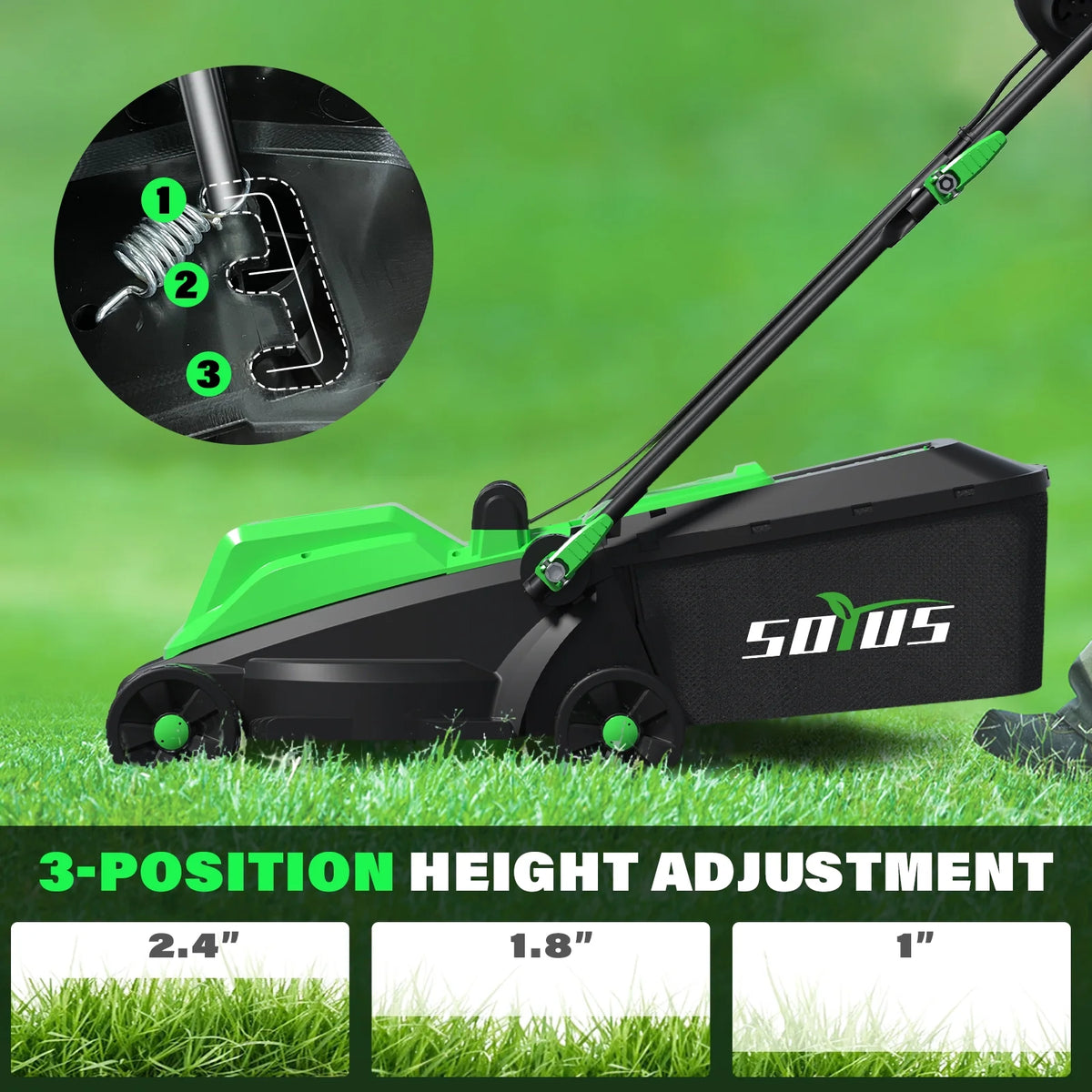 SOYUS Electric Lawn Mower Corded, 13" 11-Amp Lawn Mowers with 8 Gallon Collection Bag