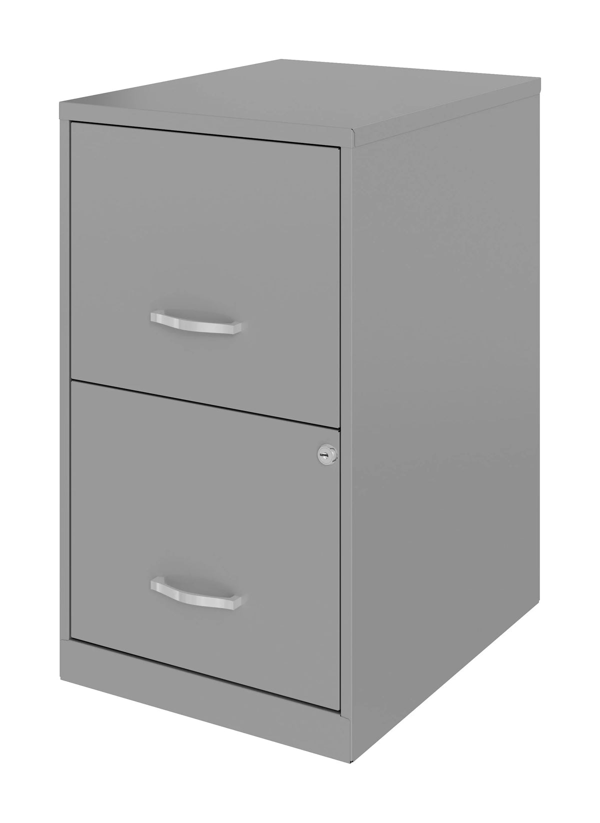 Space Solutions 18" Deep 2 Drawer Letter Width Vertical File Cabinet, Silver