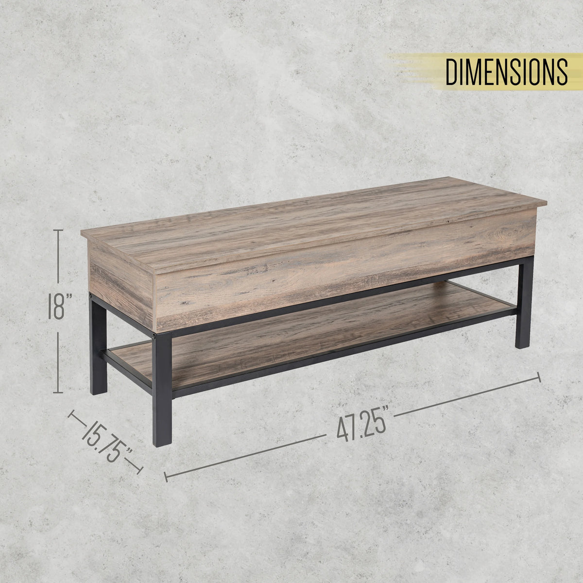 HBCY Creations Farmhouse Entryway Bench, Rustic Oak