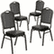 Flash Furniture 4 Pack HERCULES Series Crown Back Stacking Banquet Chair in Black Patterned Fabric - Gold Vein Frame
