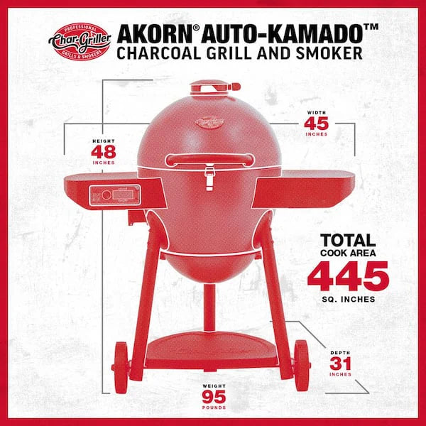 Akorn Auto-Kamado 20-inch Digital WiFi Charcoal Grill in Gray