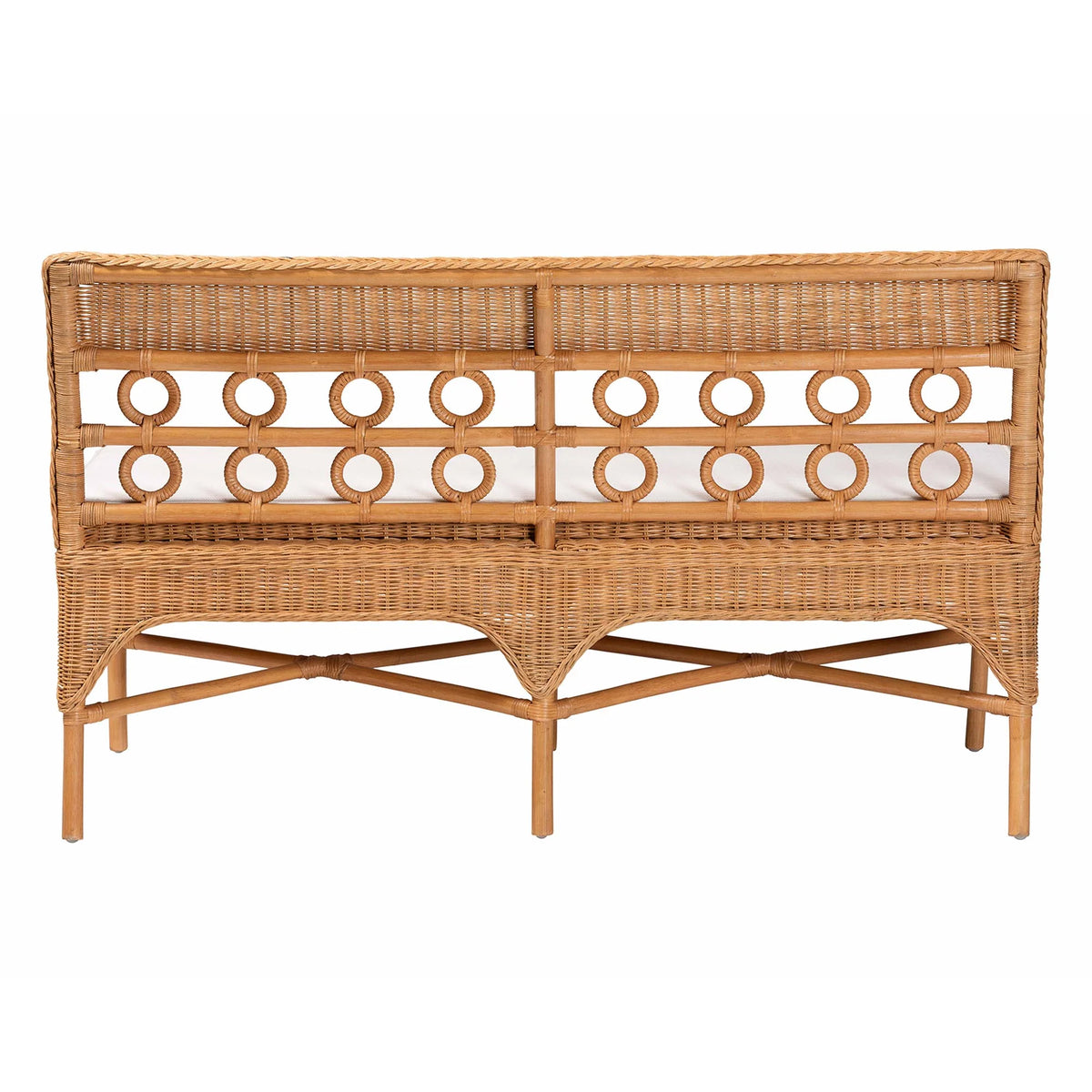 bali & pari Oxford Boho Dining Bench, Light Honey