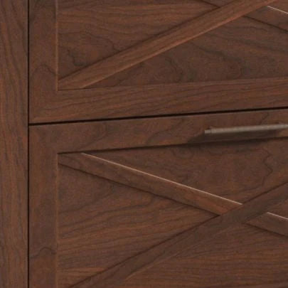Bush Furniture Key West 2 Drawer Lateral File Cabinet in Bing Cherry