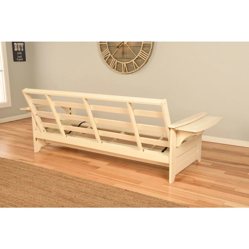 KODIAK Phoenix Frame-Antique White Finish-Marmont Mocha Mattress