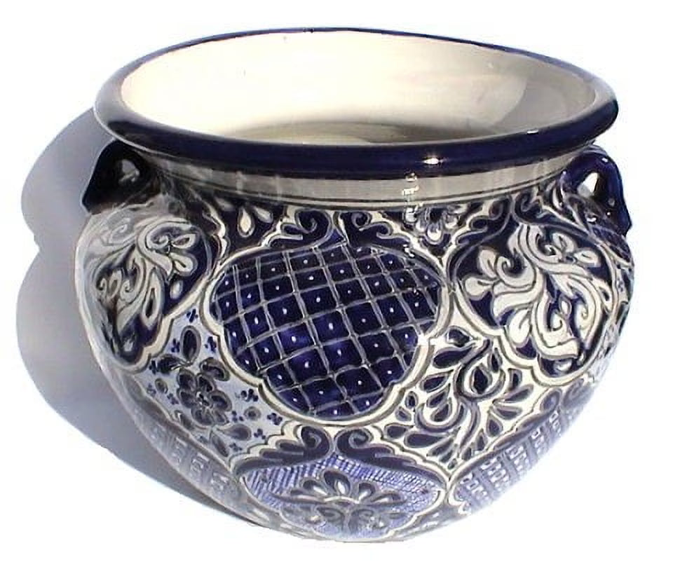 Big-Sized Zacan Mexican Colors Talavera Ceramic Garden Pot