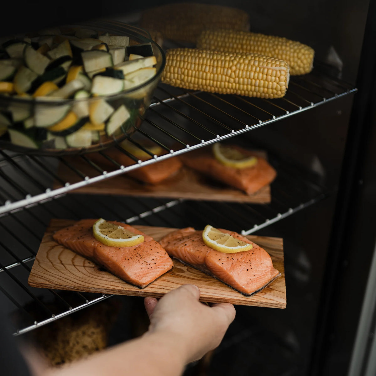 Two Door 30-inch Propane Smoker in Black