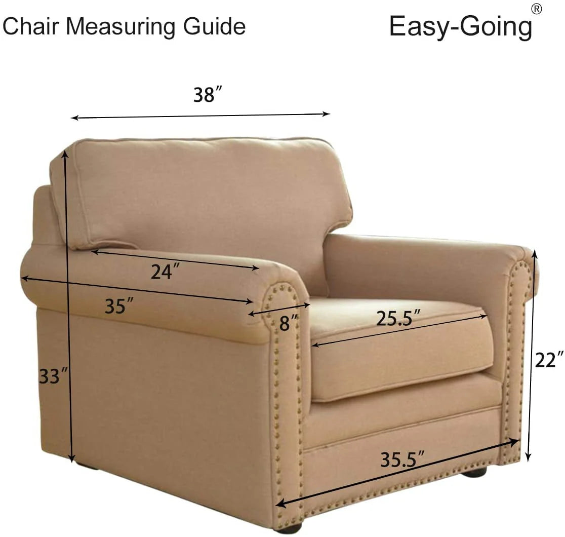 Easy-Going Reversible Sofa Slipcover Water Resistant Couch Cover, Chair Size, Gray/Light Gray