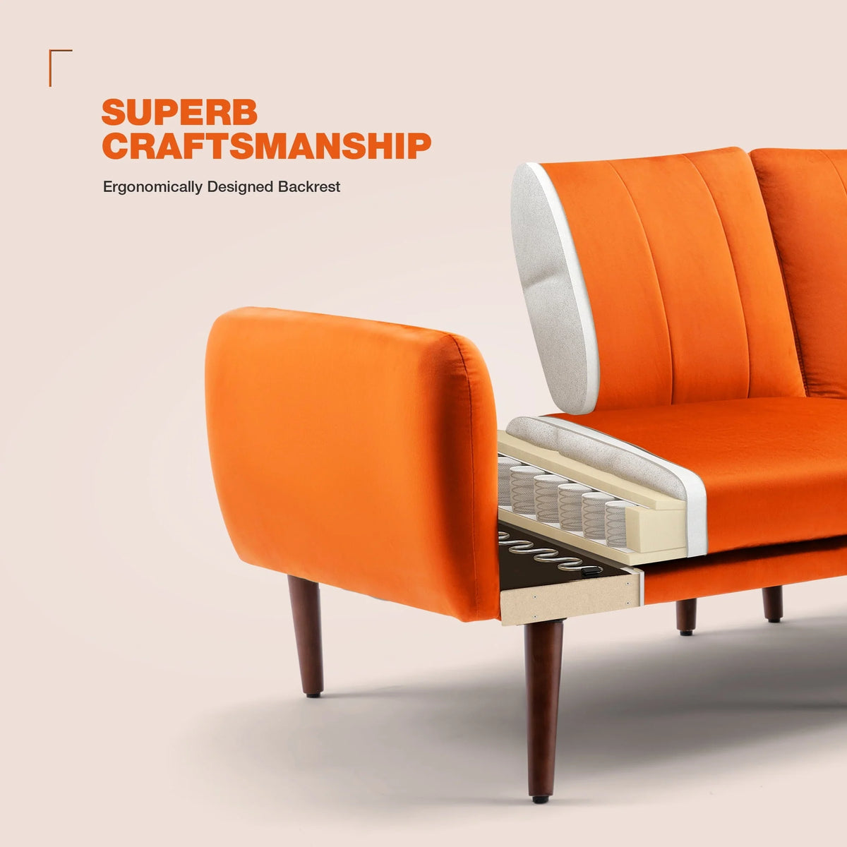 JOMEED Convertible Sectional Sofa Couch, Modern Oversized Velvet Fabric U-Shaped Couch Sofa Bed with Adjustable Backrest for Living Room, Apartment