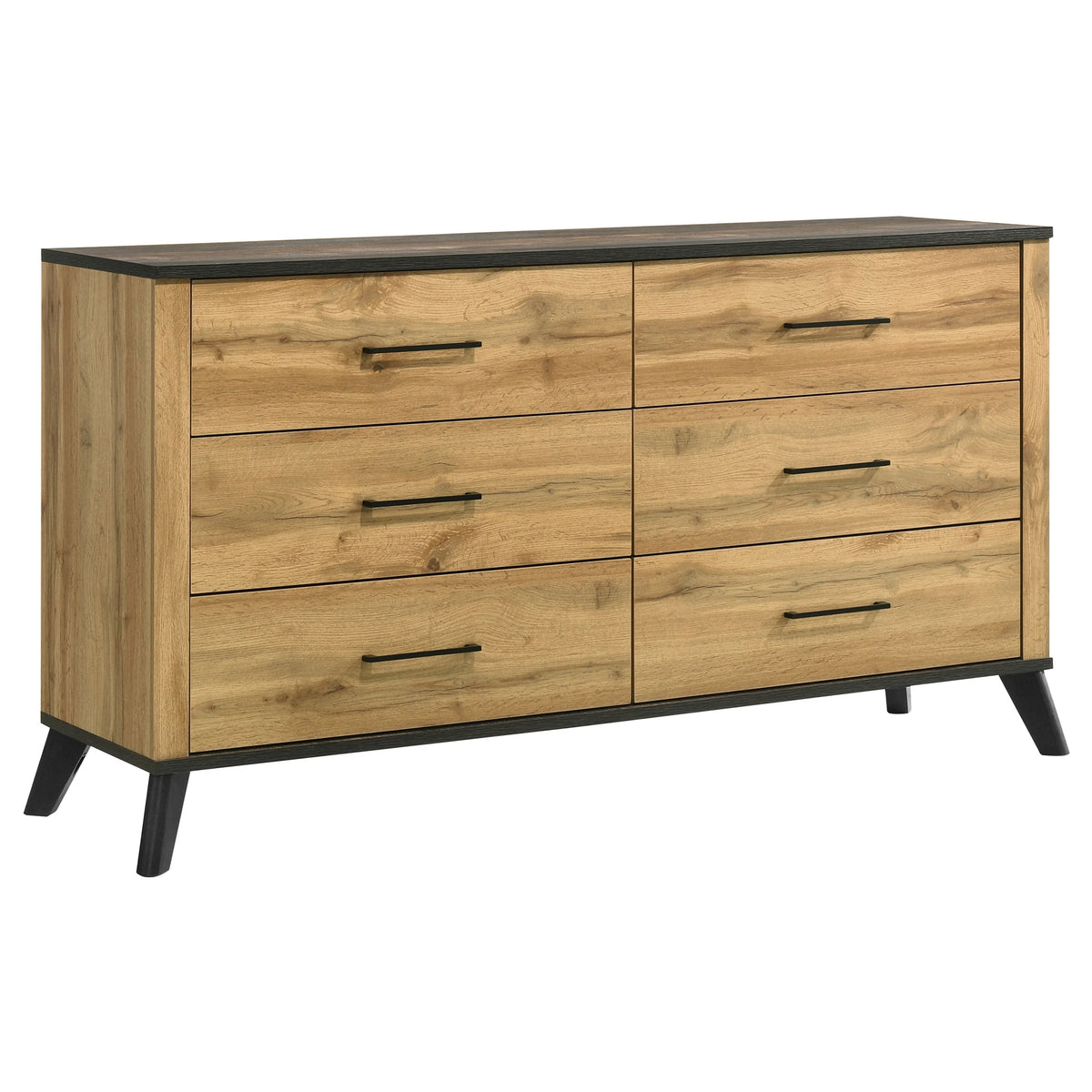 Coaster Kaywood 4-Piece Wood Eastern King Bedroom Set in Natural Pine and Brown