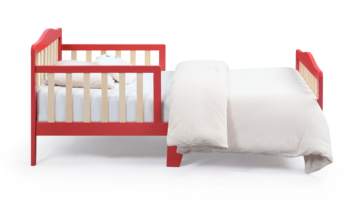 Olive & Opie Twain Toddler Bed, Red/Blue Finish