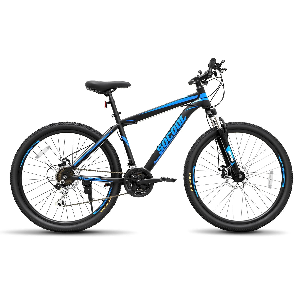 Mountain Bike, Mountain 26 Inch 21-Speed Bicycle - Mens/Womens Hybrid Junior Road Bike (Black/Blue)