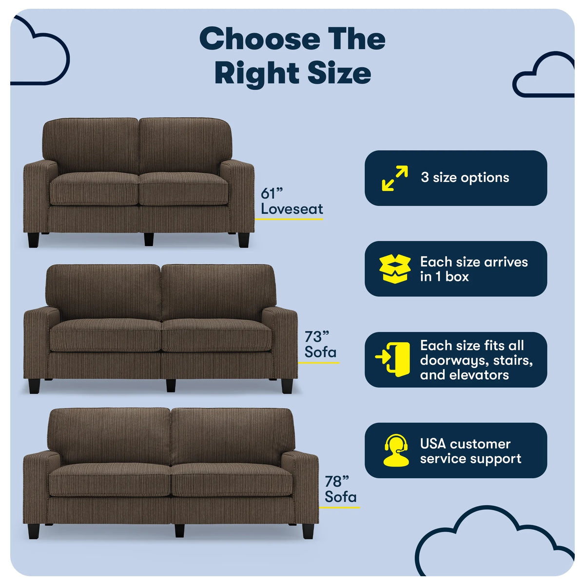 Serta Palisades 61" Track Arm Sofa Loveseat with Removable Covers Beige