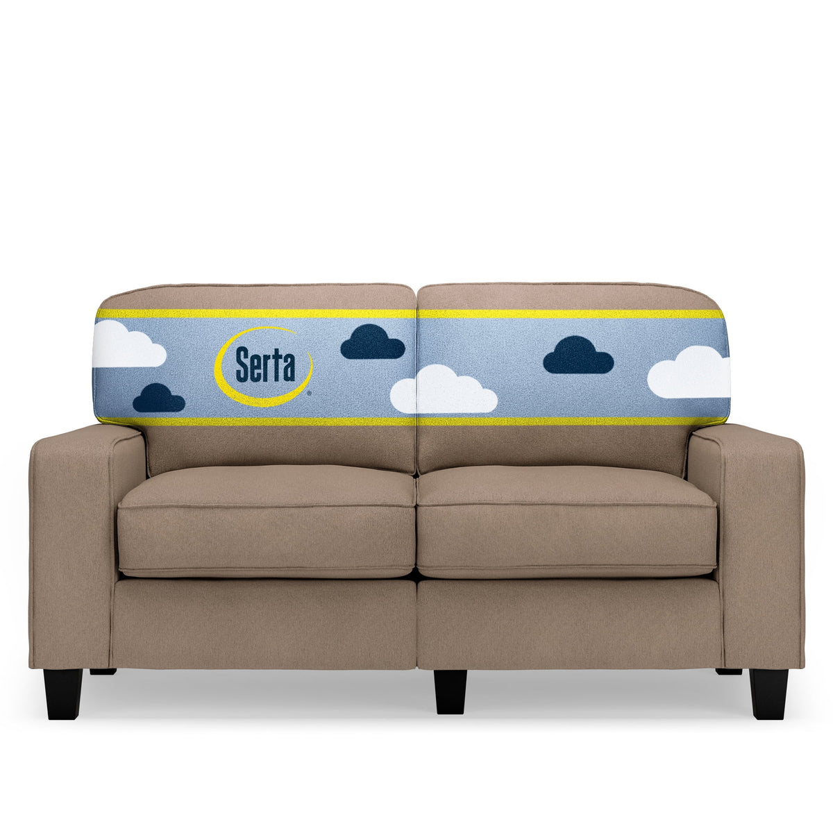 Serta Palisades 61" Track Arm Sofa Loveseat with Removable Covers Beige