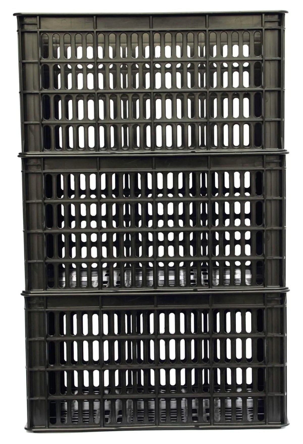 3 Pack Milk Crate 29 Quart 7 Gallon Heavy Duty Plastic Stackable Rectangular Dairy Storage Basket Size 18.5�� x 12�� x 9.5�� Tall