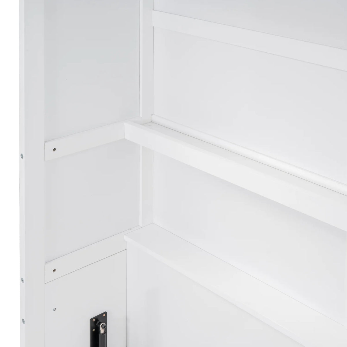 Harper & Bright Designs Full Size Murphy Bed with Shelves, Foldable Wall Bedframe w/Flexible Slats Support, Space-Saving Design, Can Be Folded Into Cabinet, White