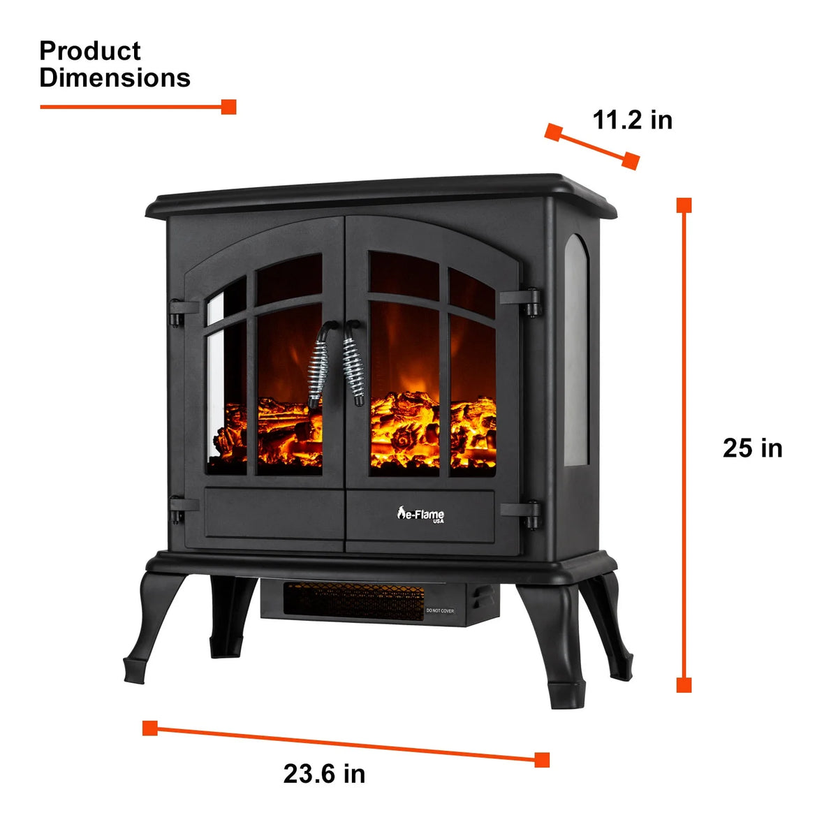 e-Flame USA Jasper Free Standing Electric Fireplace Stove - Red