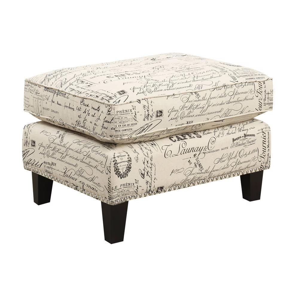 Picket House Emery Ottoman Heirloom Charcoal