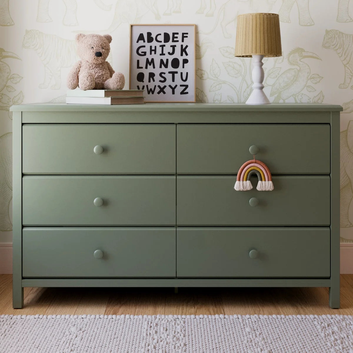 Storkcraft Alpine 6 Drawer Nursery Double Dresser, White