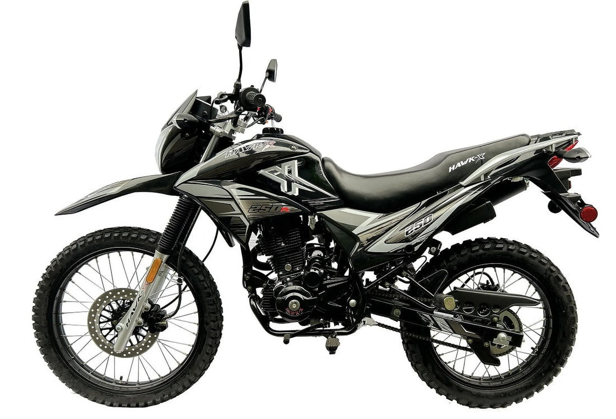 RPS New Hawk X 250 Enduro Dirtbike adults youth Dual Sports 5 Speed bike - Color Black