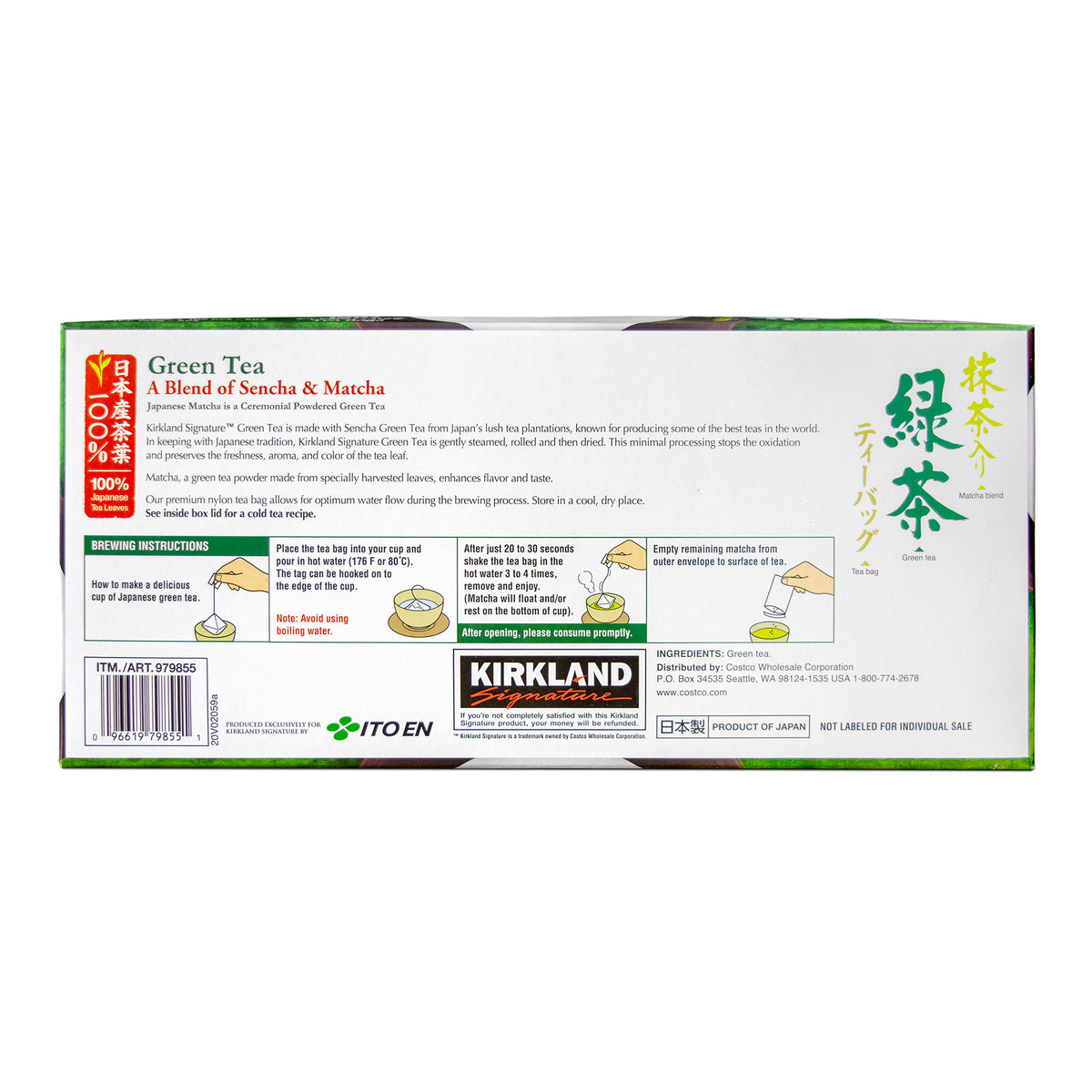 Kirkland Signature Green Tea Bags, 1.5 g, 100-count