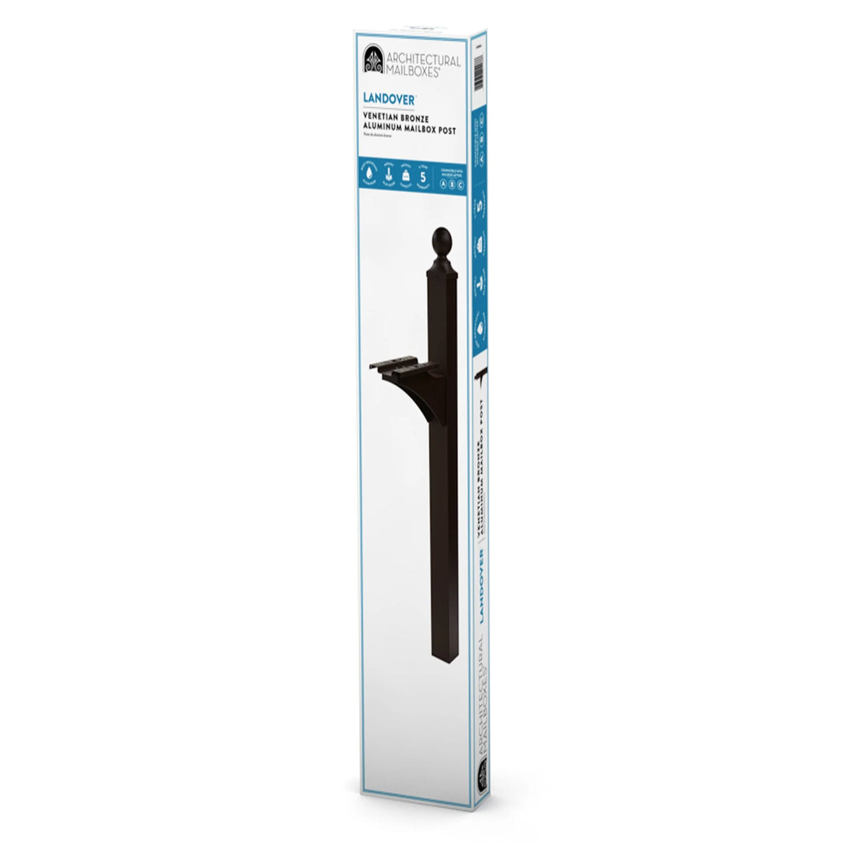 Architectural Mailboxes Landover 4x4 Slip Over Aluminum, Mailbox Post in Venetian Bronze