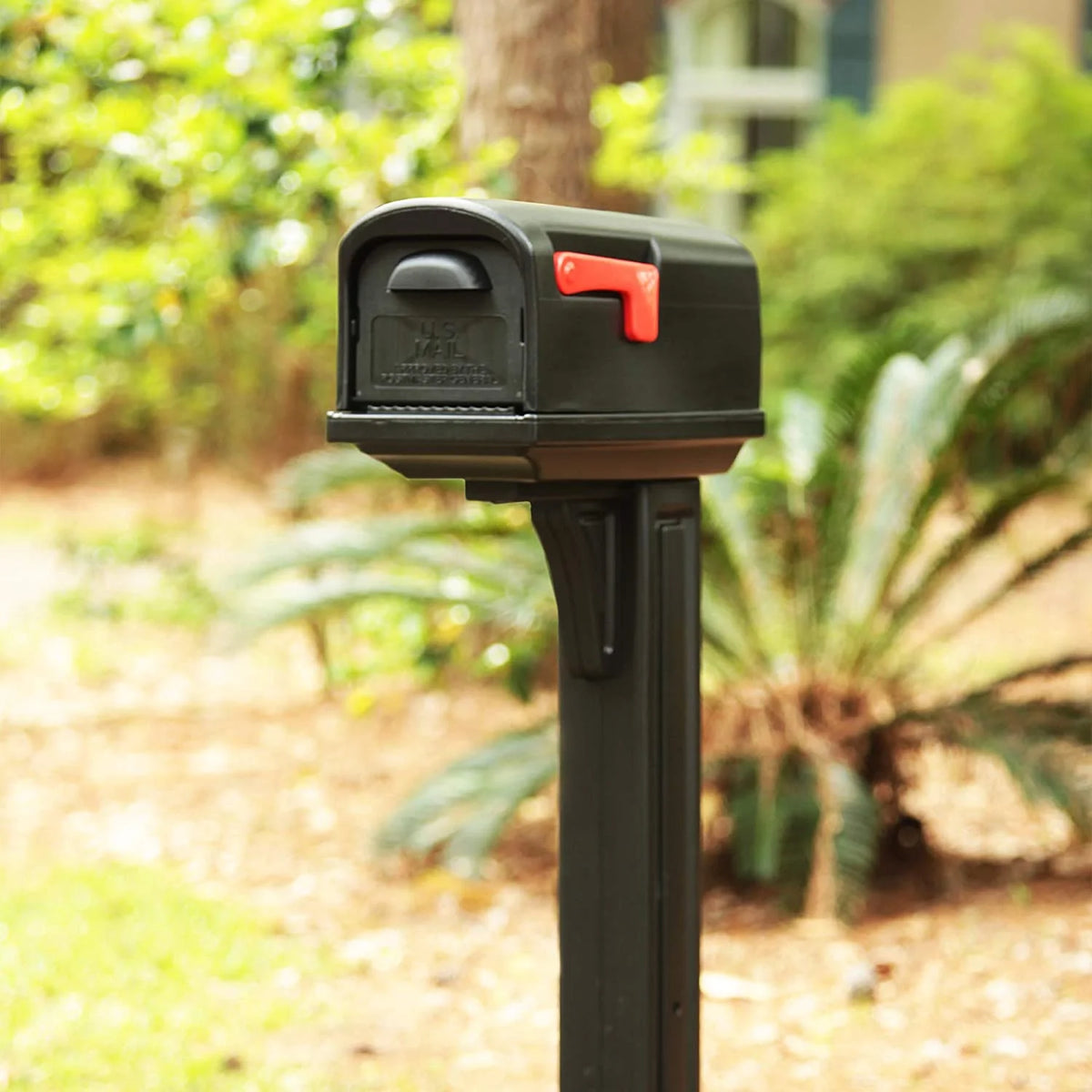 Architectural Mailboxes Classic Plastic Mailbox and Post Kit, GCL100MAM, Mocha