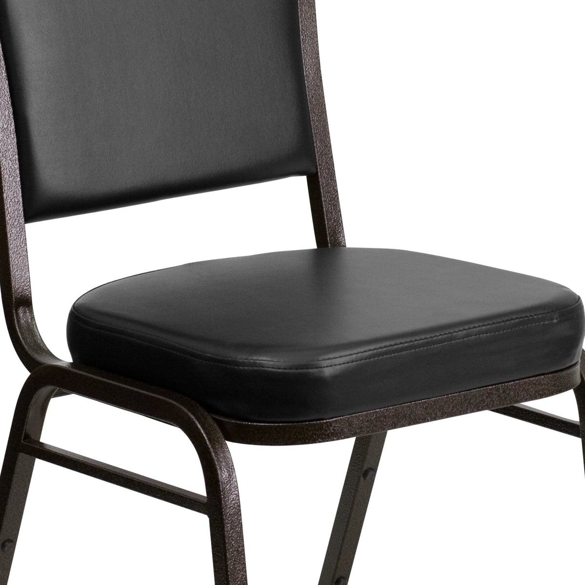 Emma + Oliver 4 Pack Crown Back Stacking Banquet Chair in Navy Vinyl - Silver Vein Frame