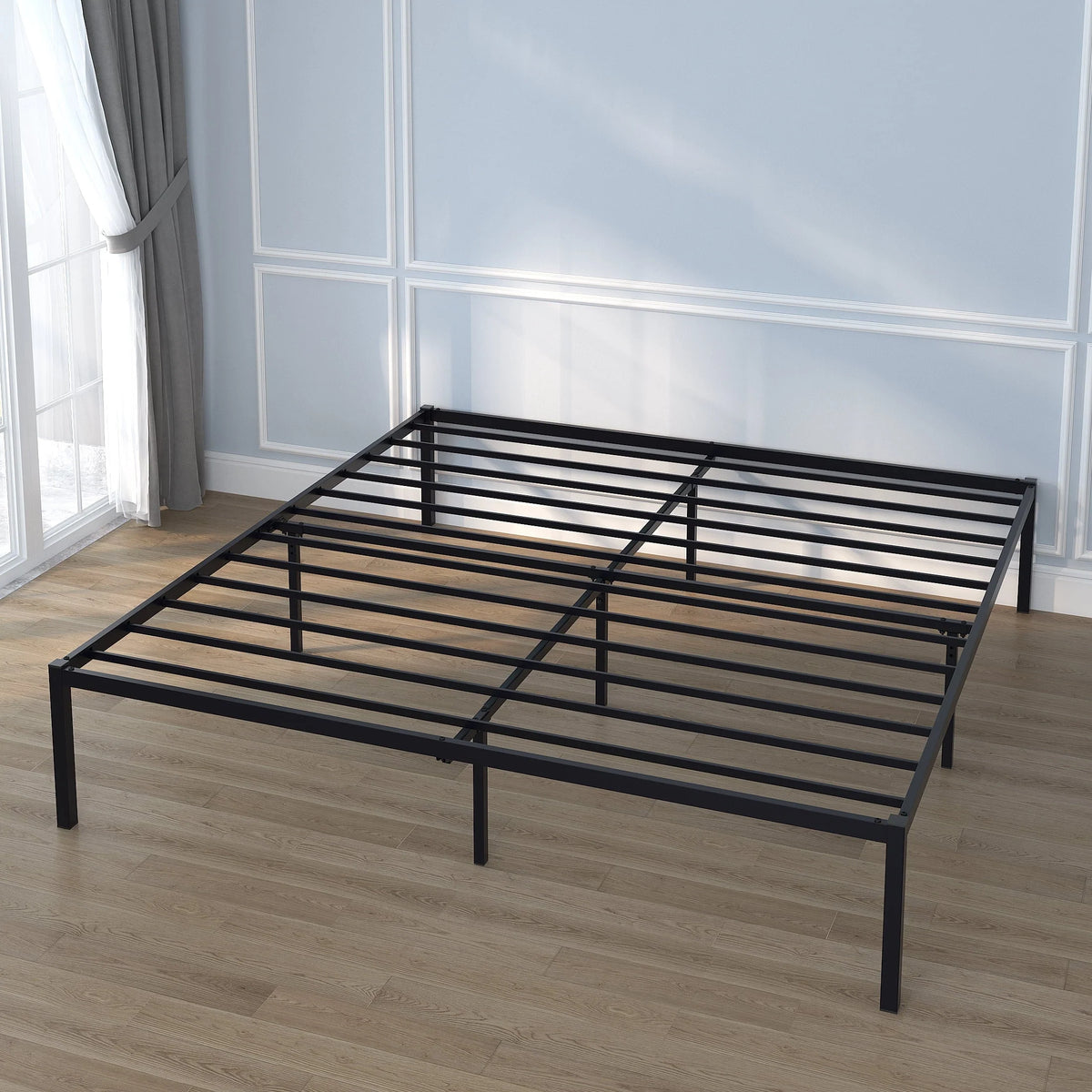 Yoneston Queen Size Metal Bed Frame 18" High Beds Frames with Storage