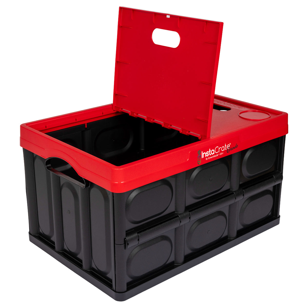 Greenmade InstaCrate Grande 16 Gallon Collapsible Storage Crate with Lid, 2-pack
