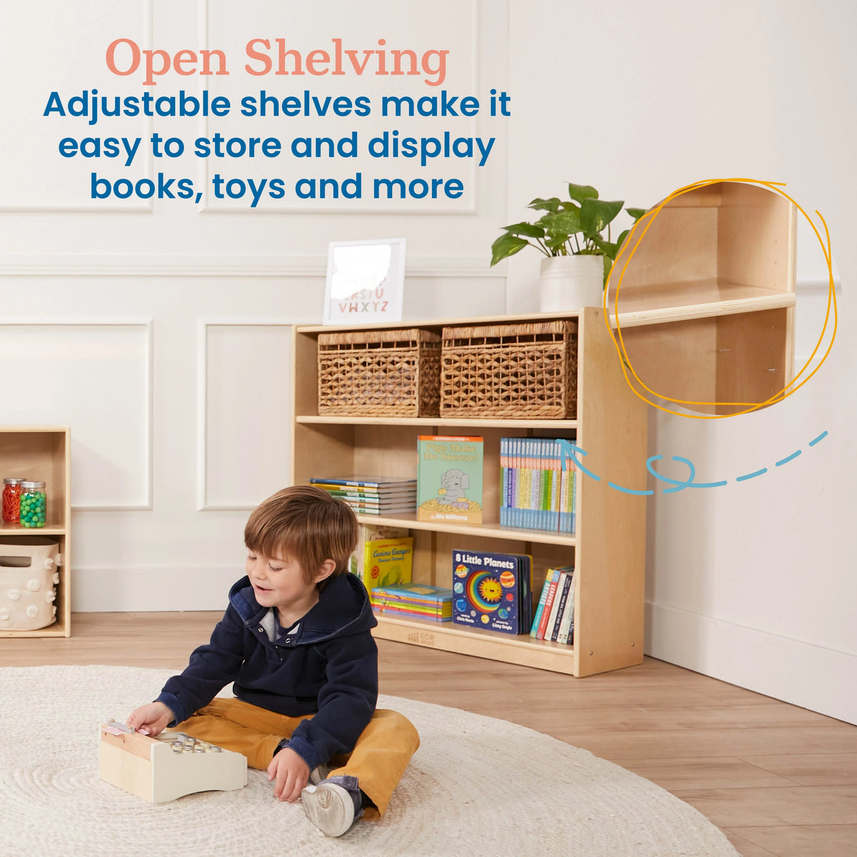 ECR4Kids Classic Bookcase, 36in, Grey Wash