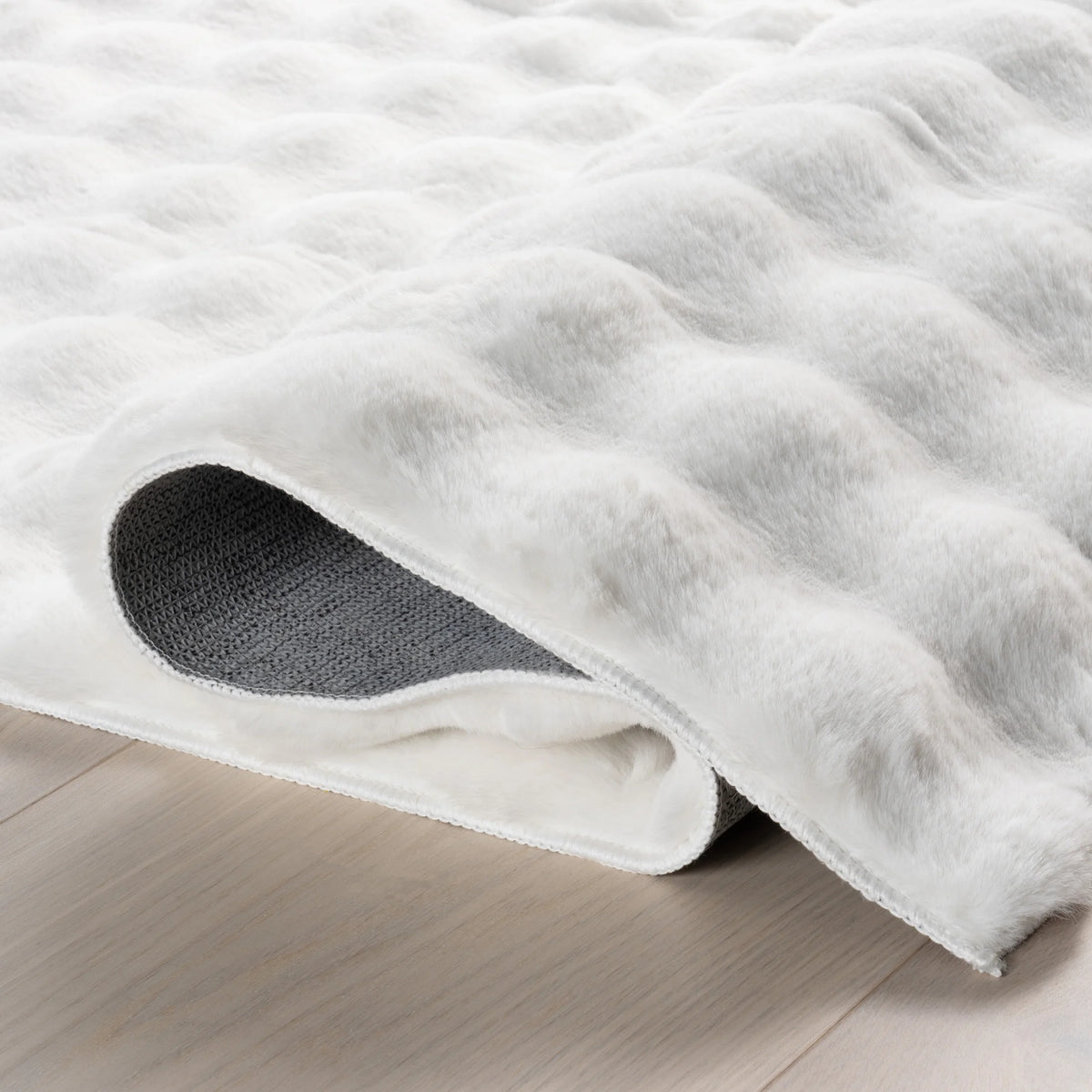 nuLOOM Jeni SuperiorWash Solid Faux Rabbit Machine Washable Area Rug, 2' 6" x 8', Runner, Jeni Grey