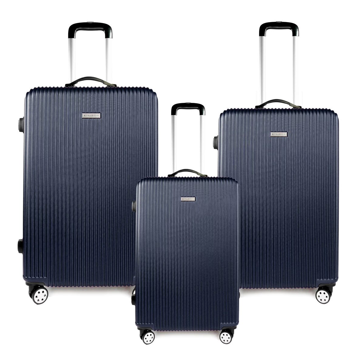 K-Cliffs 3pcs Luggage Set Lightweight Expandable Hard sided ABS Spinner Travel Suitcase  Black