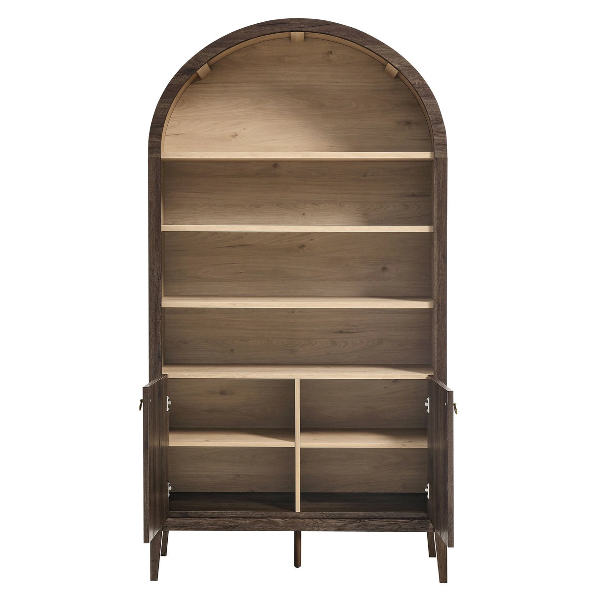 Modway Nolan 74" Tall Arched Storage Display Cabinet Bookshelf in Black