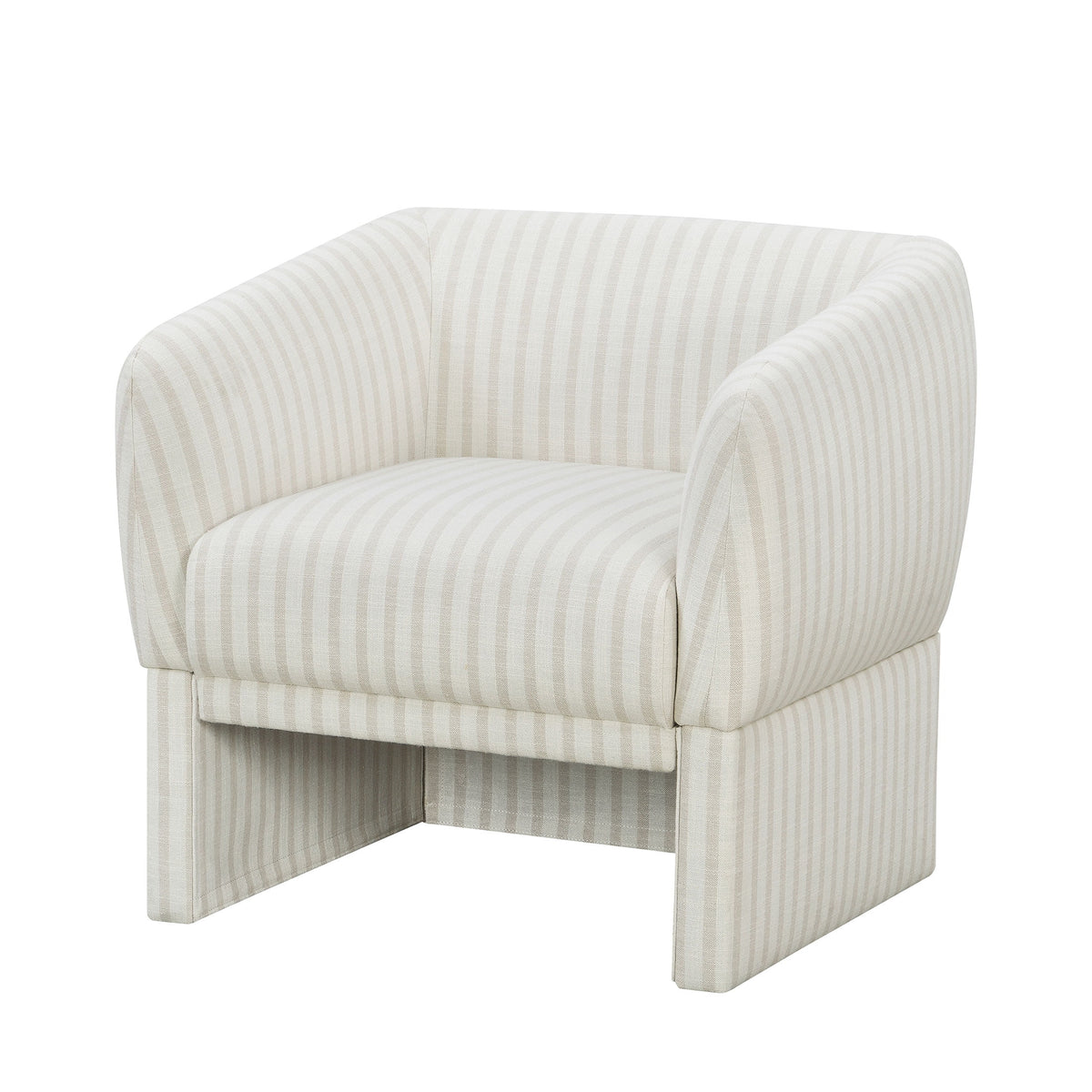 Beautiful Small Space Accent Chair by Drew Barrymore, Beige and White Linen