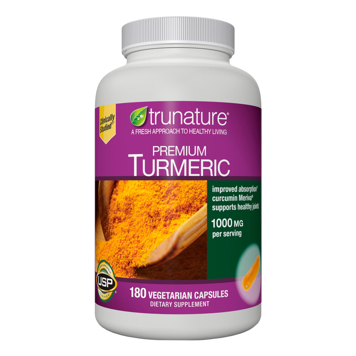 trunature Premium Turmeric 1000 mg, 180  Vegetarian Capsules