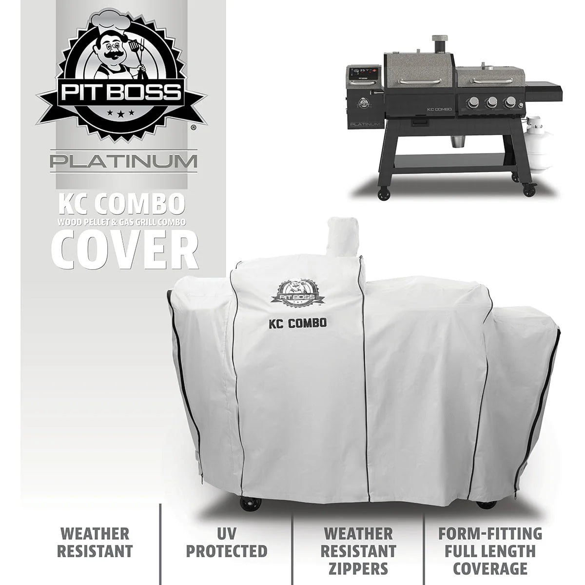 Pit Boss Platinum KC Combo Grill Cover, Fits KC Combo Platinum Grill