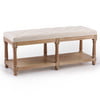Wayshire Upholstered Entryway Bench with Rubber Wood Legs Tufted Ottoman for Dining Room Bedroom More