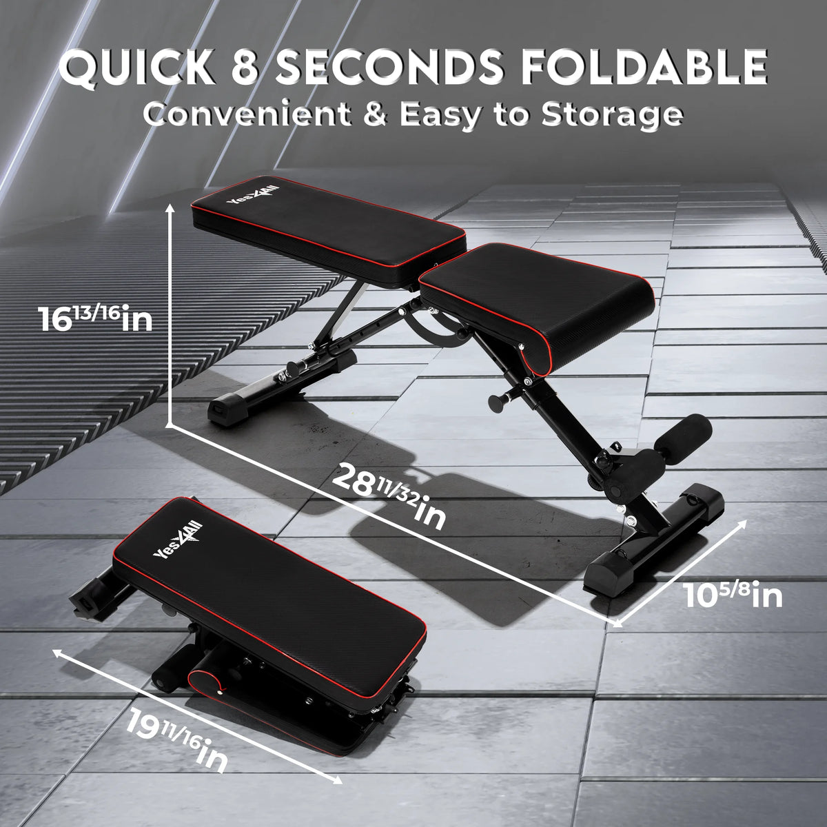 Yes4All Hip Thrust Leg Exercise Machines with Bench, Resistance Bands, Black/Red