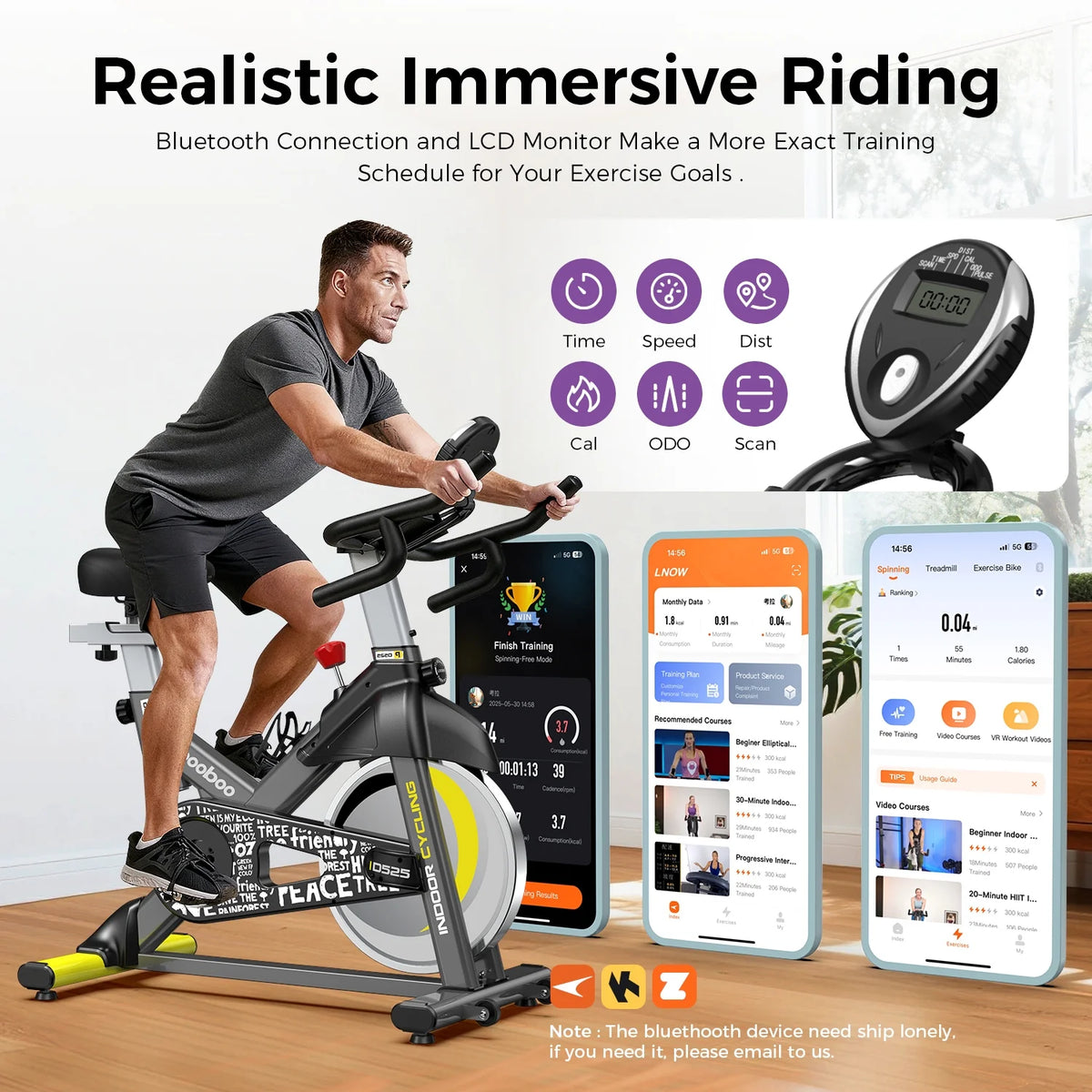 Pooboo Stationary Exercise Bike Indoor Cycling Bike Cycle Bicycle Adjustable Resistance for Home Office Cardio Workout Machine Max Weight 350 lbs