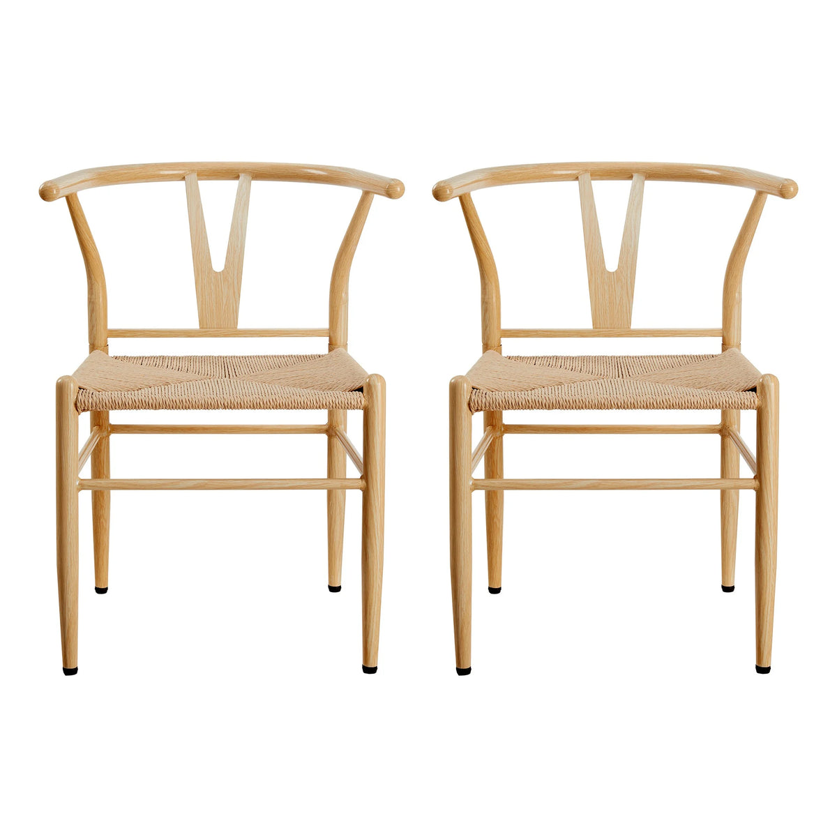 Better Homes & Gardens Springwood Wishbone Chair, Metal Base with Black Finish, 2 Pack